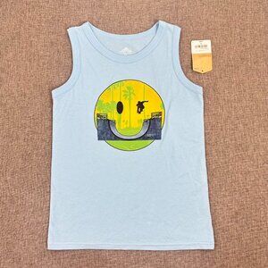 NEW! Thereabouts Boys Kids Tank Top Blue‎ Skater Small/8 Cotton Blend Crew Neck